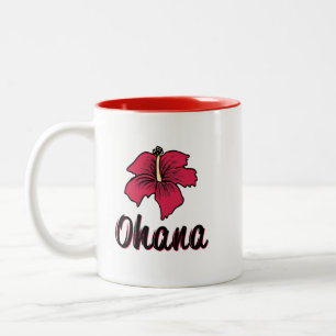 Caneca De Café Em Dois Tons Ohana significa Família Havaiana Coffee Mug