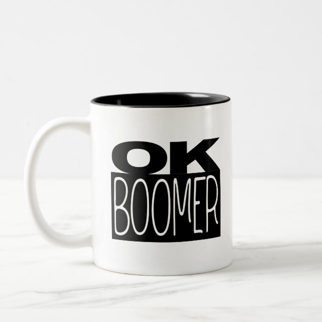 CANECA DE CAFÉ EM DOIS TONS OK BOOMER - MUG (Esquerda)