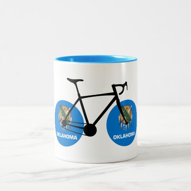 Caneca De Café Em Dois Tons Oklahoma Flag Cycling (Centro)