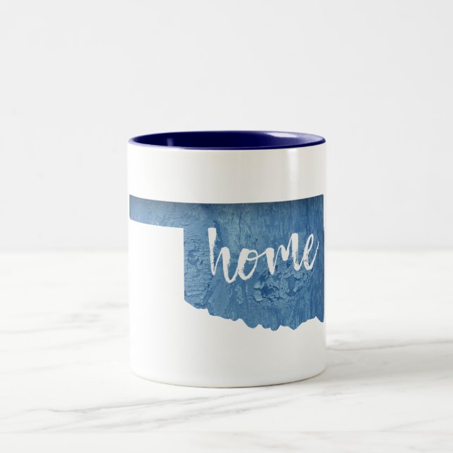Caneca De Café Em Dois Tons Oklahoma Home Wood Grain (Centro)