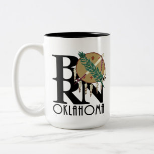 Caneca De Café Em Dois Tons Oklahoma NASCIDO 15oz