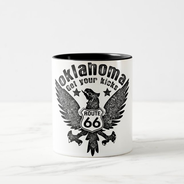 Caneca De Café Em Dois Tons Oklahoma Obtenha seu filtro Kicks Route 66 Sangria (Centro)