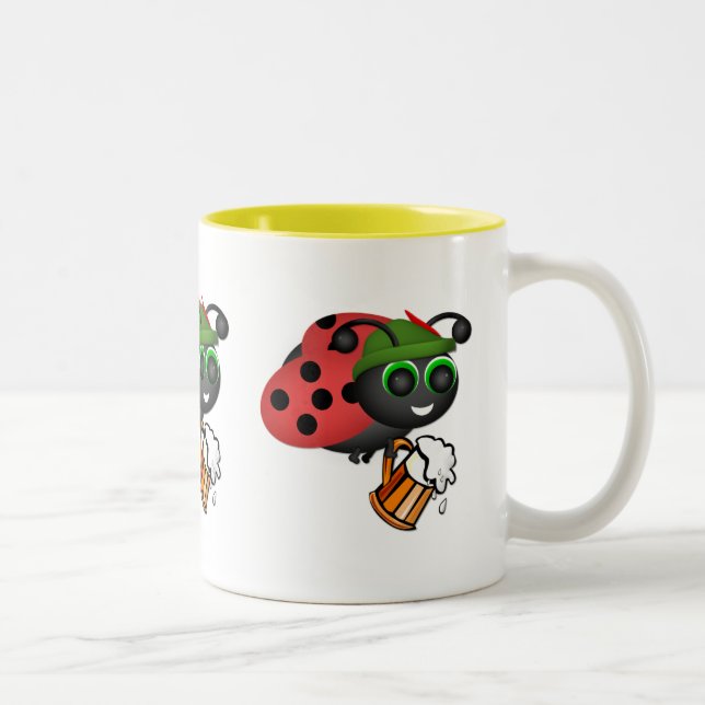 Caneca De Café Em Dois Tons Oktoberfest Ladybug com cerveja (Direita)