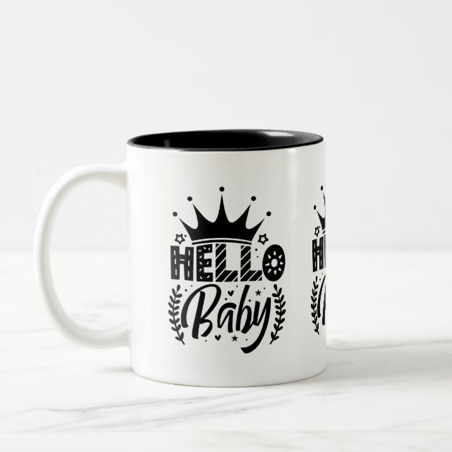 Caneca De Café Em Dois Tons Olá bebê  (Esquerda)