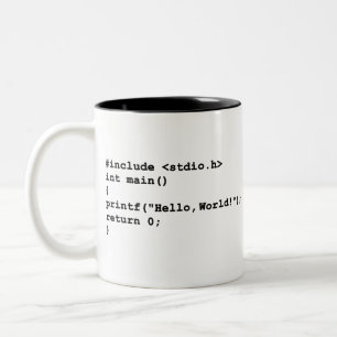 Caneca De Café Em Dois Tons Olá! codificação do linguagem de programação do