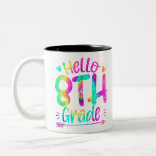 Caneca De Café Em Dois Tons Olá, Equipe do 8º ano, Tie Dye de volta à escola