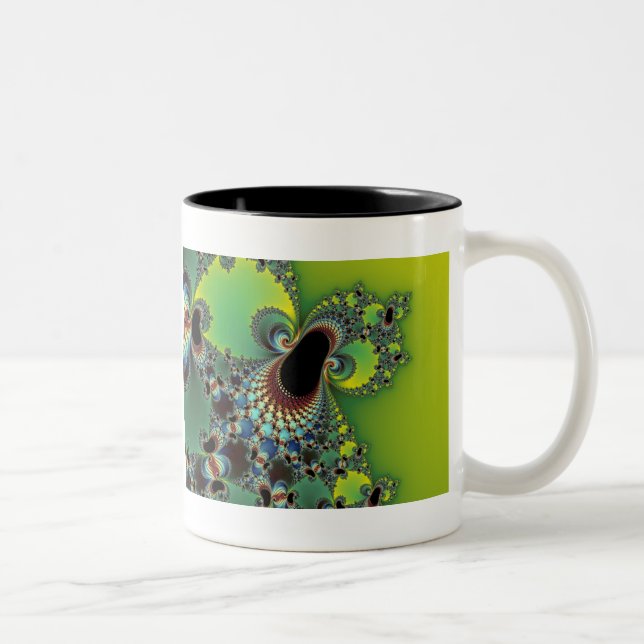 Caneca De Café Em Dois Tons Olá! - Fractal (Direita)