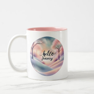 Caneca De Café Em Dois Tons Olá Janeiro