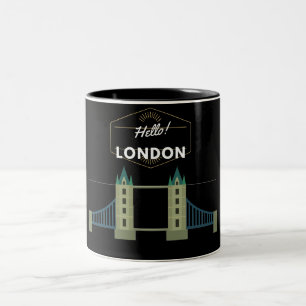 Caneca De Café Em Dois Tons Olá, London, Café de Dois Toneladas