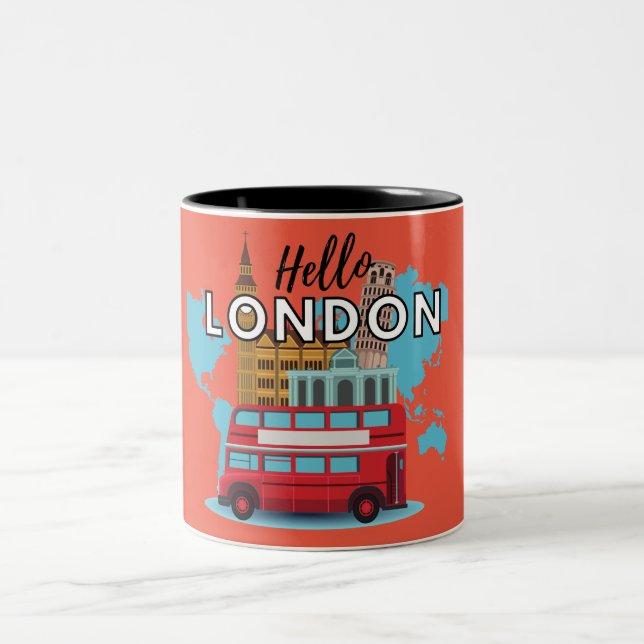 Caneca De Café Em Dois Tons Olá Londres (Centro)