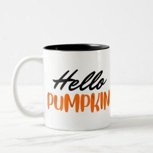 Caneca De Café Em Dois Tons Olá, Pumpkin Fall Season, outono