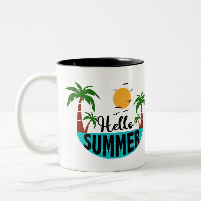 Caneca De Café Em Dois Tons Olá Summer (Esquerda)