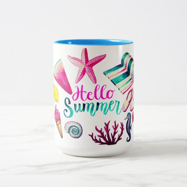 Caneca De Café Em Dois Tons Olá Summer (Centro)