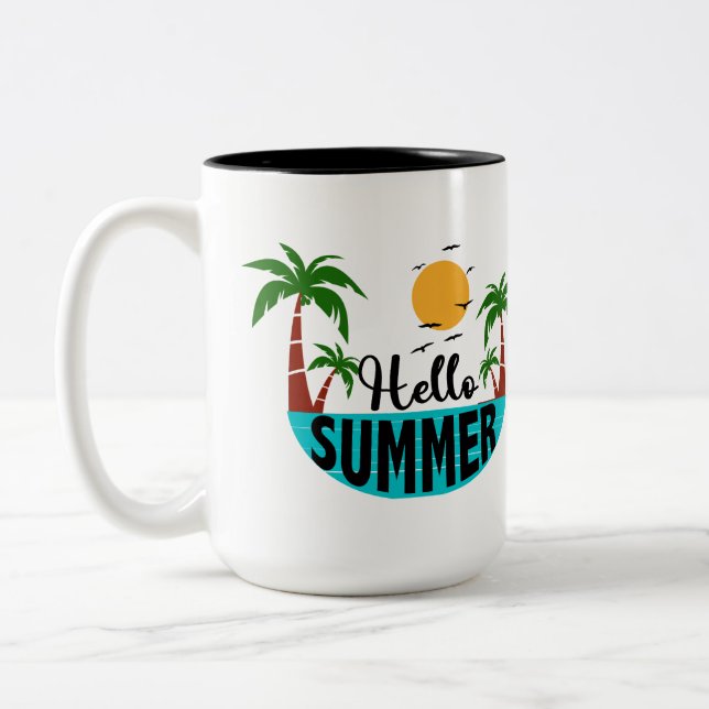 Caneca De Café Em Dois Tons Olá Summer (Esquerda)