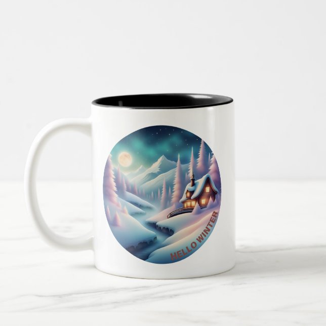 Caneca De Café Em Dois Tons Olá Winter (Esquerda)