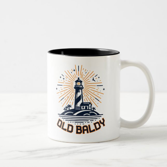 Caneca De Café Em Dois Tons Old Baldy Lighthouse Sunrise (Direita)