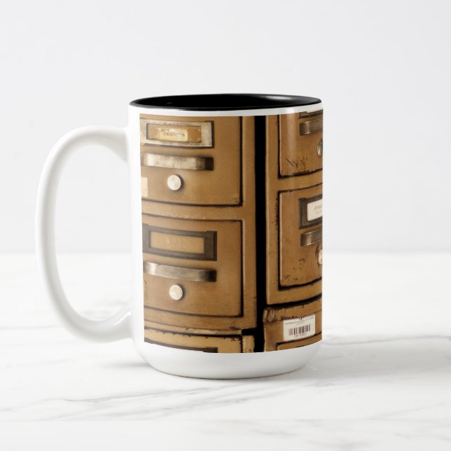 Caneca De Café Em Dois Tons Old Disused Filing Cabinets (Esquerda)