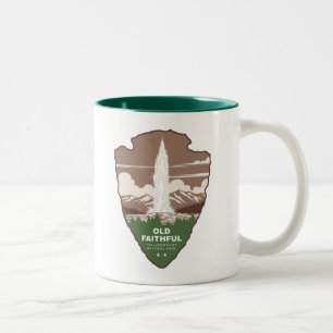 Caneca De Café Em Dois Tons Old Faithful Parque Nacional de Yellowstone Arrowh
