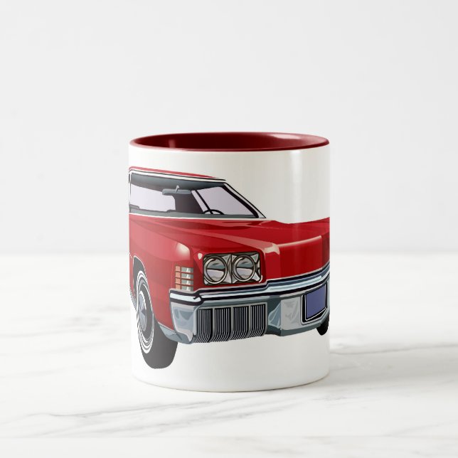 Caneca De Café Em Dois Tons Oldsmobile vermelho Toronado (Centro)