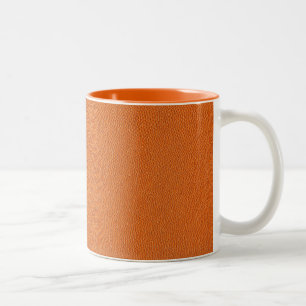 Caneca De Café Em Dois Tons Olhar de couro alaranjado