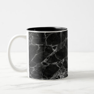 Caneca De Café Em Dois Tons Olhar de Pedra Marble Preta