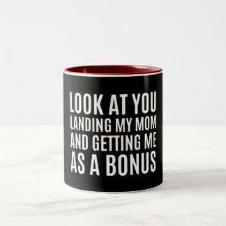 Caneca De Café Em Dois Tons olhe para você pousar minha mãe e me pegar como um
