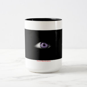 Caneca De Café Em Dois Tons Olho do design legal bonito roxo do globo ocular