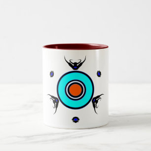 Caneca De Café Em Dois Tons Olho Turquesa Zen