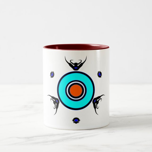 Caneca De Café Em Dois Tons Olho Turquesa Zen (Centro)