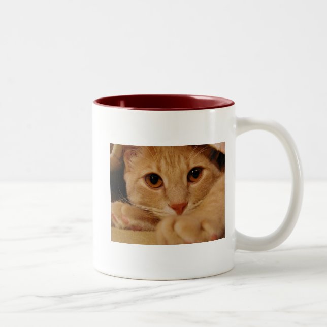 Caneca De Café Em Dois Tons Olhos alaranjados (Direita)