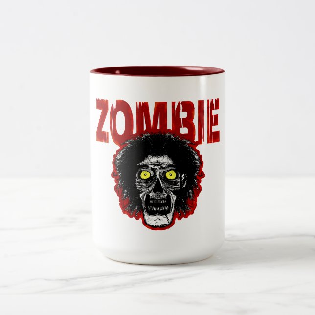 Caneca De Café Em Dois Tons Olhos Amarelos ZOMBIE (Centro)