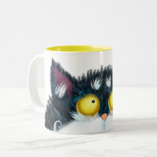 Caneca De Café Em Dois Tons Olhos de gato