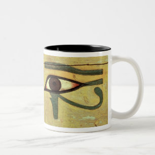 Caneca De Café Em Dois Tons Olhos de Udjat em um caixão, reino médio