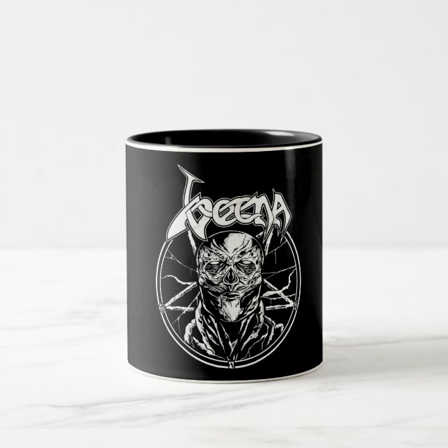 Caneca De Café Em Dois Tons Olhos de um Filme Estranho Horror (Centro)