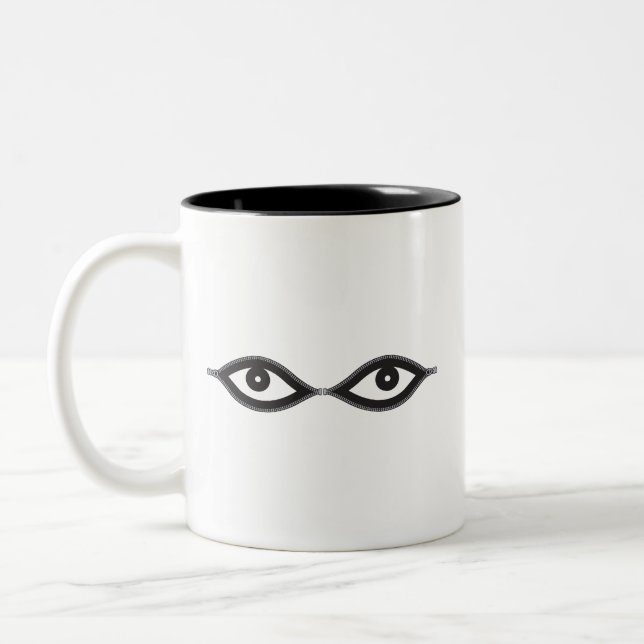 Caneca De Café Em Dois Tons Olhos de Zipper (Esquerda)