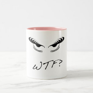 Caneca De Café Em Dois Tons Olhos irritados - WTF?