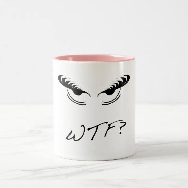 Caneca De Café Em Dois Tons Olhos irritados - WTF? (Centro)