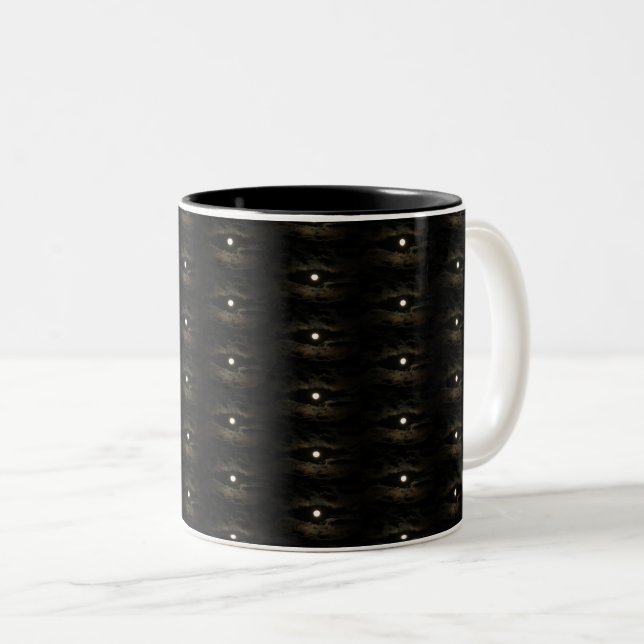 Caneca De Café Em Dois Tons Olhos na Cama (Frente Esquerda)