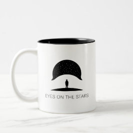 Caneca De Café Em Dois Tons olhos na estrela