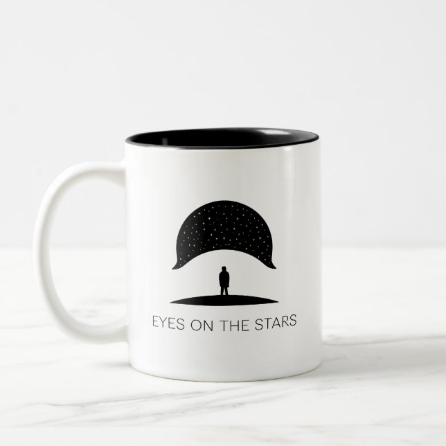 Caneca De Café Em Dois Tons olhos na estrela (Esquerda)