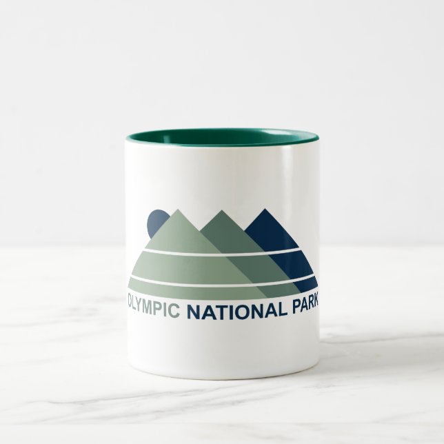 Caneca De Café Em Dois Tons Olimpiadas National Park Mountain Sun (Centro)