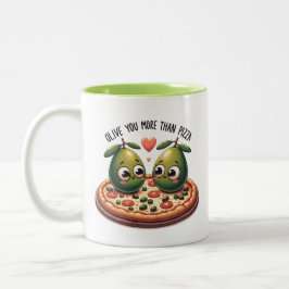 Caneca De Café Em Dois Tons Olive You More Than Pizza
