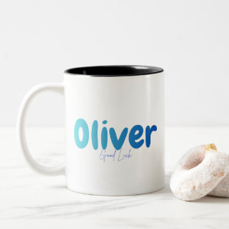 Caneca De Café Em Dois Tons Oliver Name Gift - Good Luck - Personalized Design