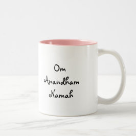 Caneca De Café Em Dois Tons Om Anandham Namah- Mug