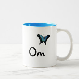 Caneca De Café Em Dois Tons Om com borboleta- Mug
