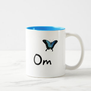 Caneca De Café Em Dois Tons Om com borboleta- Mug