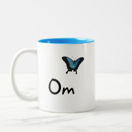 Caneca De Café Em Dois Tons Om com borboleta- Mug