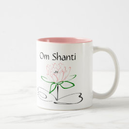 Caneca De Café Em Dois Tons Om Shanti Green Mug Rosa
