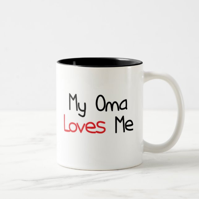 Caneca De Café Em Dois Tons Oma ama-me (Direita)
