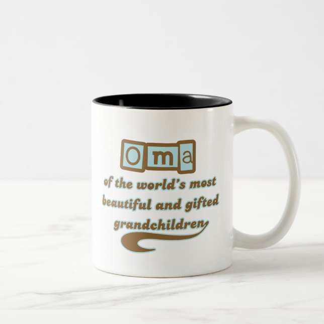 Caneca De Café Em Dois Tons Oma de netos dotado (Direita)